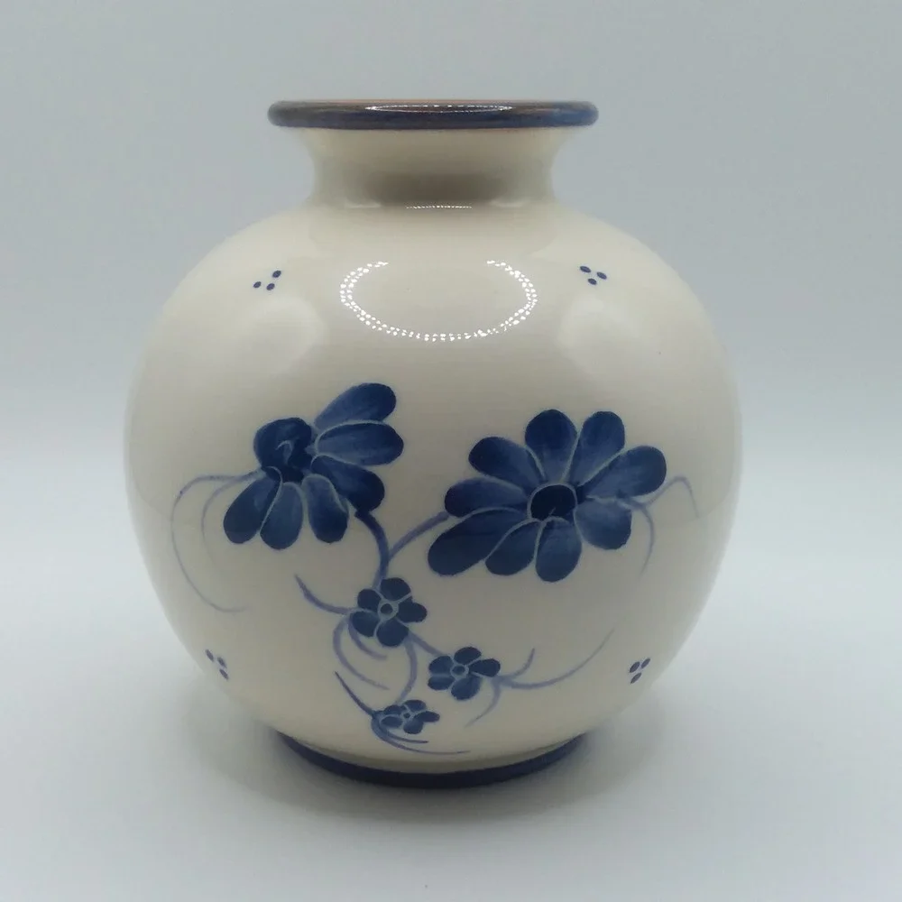 VTG Bulle Dubuis Bosshard Crane Peacock Blue Small Vase 4
